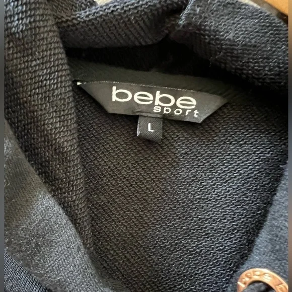 NWT Bebe black hoodie with colorful stripes size L - Picture 7 of 10